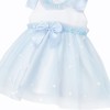Baby Girl Blue Tulle Mesh Dress with Satin Bow "2607 Blue"
