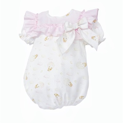 Baby Girl Pink Teddy Cloud Big Collar Romper "MYD26032"