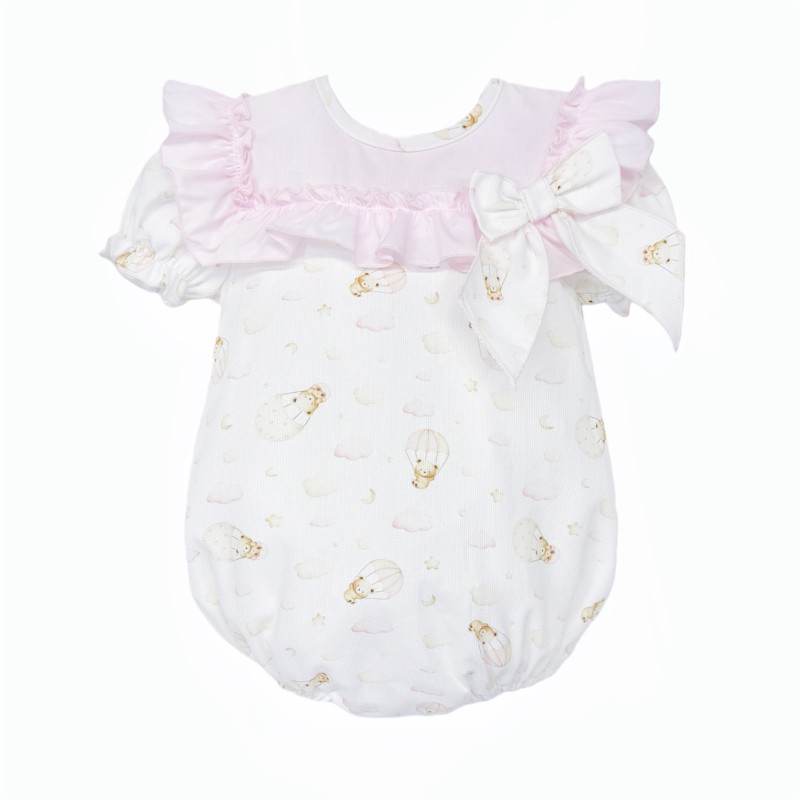 Baby Girl Pink Teddy Cloud Big Collar Romper "MYD26032"