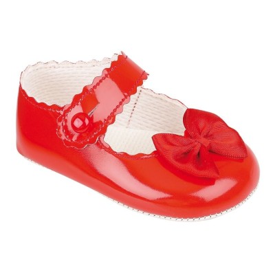 Red Patent Pram Shoes with...