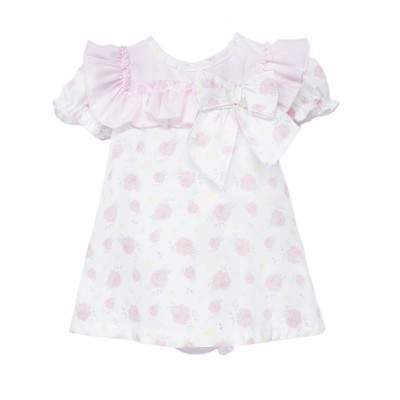 Baby Girl Pink White Rose...