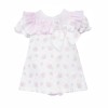 Baby Girl Pink White Rose Collar Dress with Pants "MYD26041"