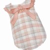 Baby Girl Dusty Pink Checked Sheer Romper Collar "MYD26052"
