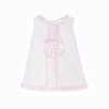 Baby Girl Pink Waffle Cotton Dress Ribbon Insert Lace "2612"