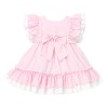 Baby Girl Cotton Pink with White Puff Ball Dress "2617"