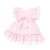 Baby Girl Cotton Pink with White Puff Ball Dress "2617"