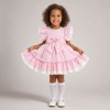 Baby Girl Cotton Pink with White Puff Ball Dress "2617"