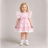 Baby Girl Cotton Pink with White Puff Ball Dress "2617"