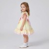 Baby Girl Cotton Yellow with Pink Bow Puff Dress "2609"