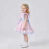 Baby Girl Cotton Pink with Blue Puff Ball Dress "2614"