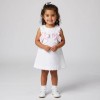 Baby Girl White with Pink Small Waffle A Line Dress "8602 WP"