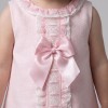 Baby Girl Pink Waffle Cotton Dress Ribbon Insert Lace "2612"