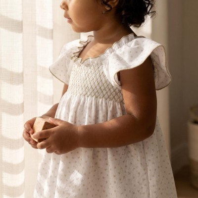 Baby Girl White Beige Love...