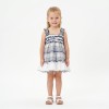 Baby Girl Navy Grey Checked Sheer Sun Dress with Pants "MYD26051"