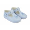 Blue Matt Embroidered Sail Boat Pram Shoes