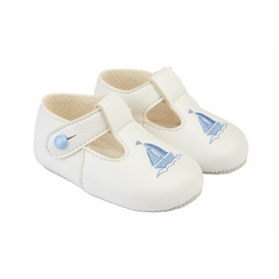 White/Blue Matt Embroidered...