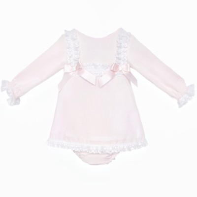 Baby Girl Pink Cotton Lace...